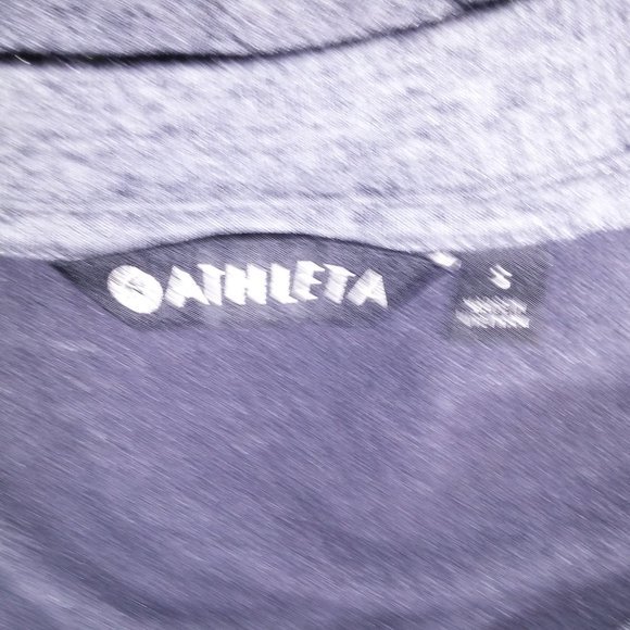 Athleta Sweater Small Gray Marl Long Sleeve Side Slits Crew Neck Pit to Pit 20.5 - Picture 9 of 10